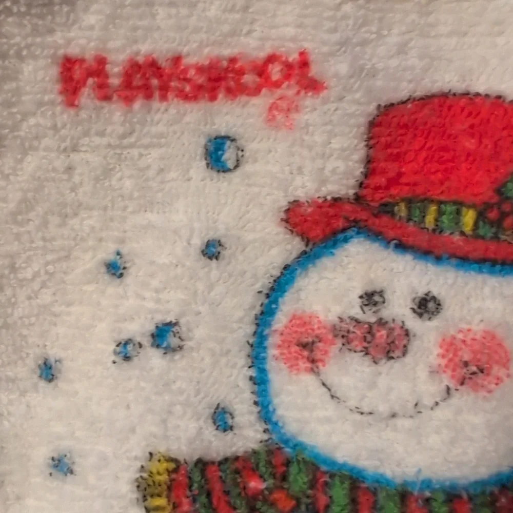 80s 90s‎ Vintage Playskool Festive Snowman Baby Bib